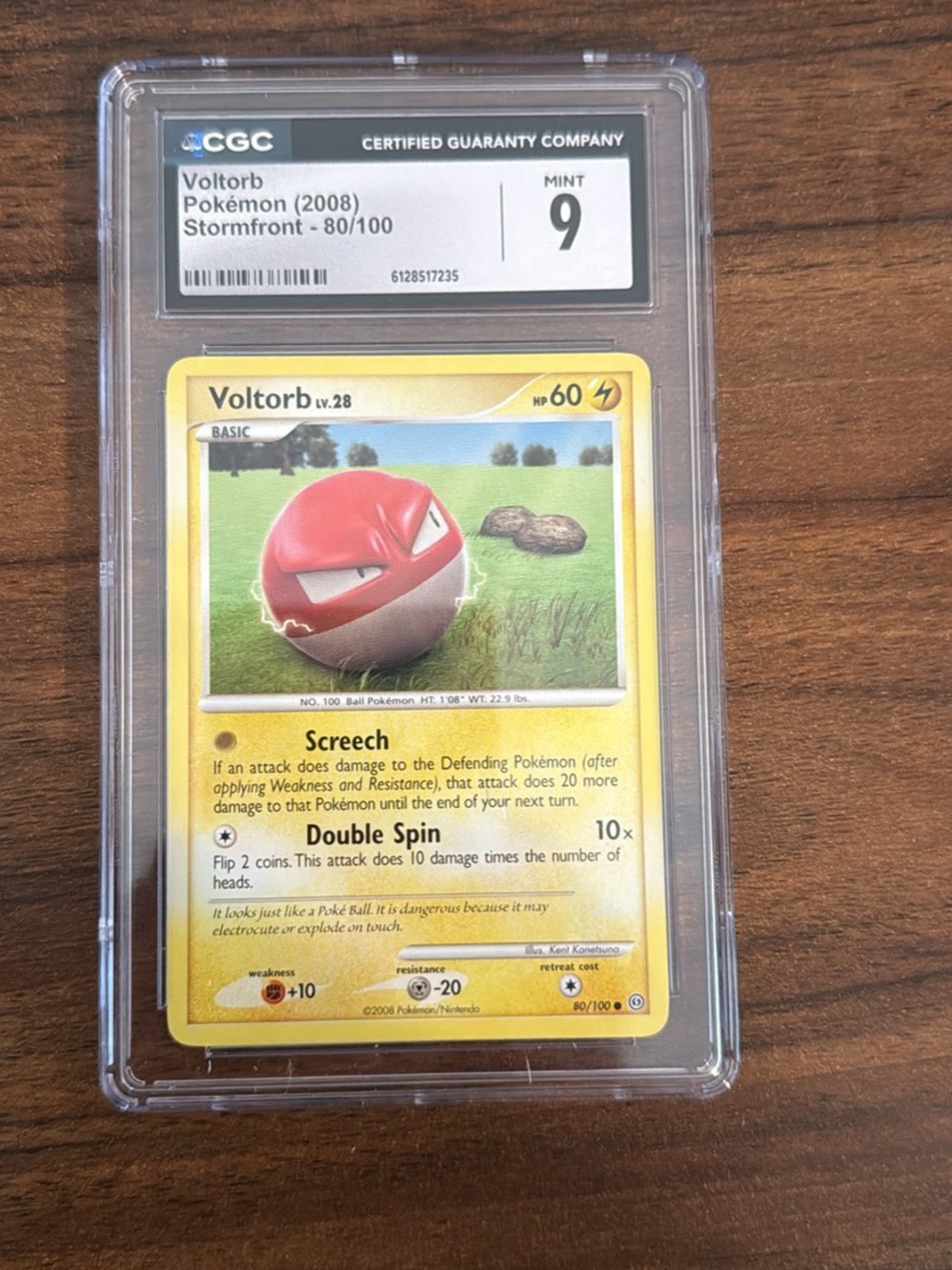 Pokemon Voltorb Card - Red and Yellow